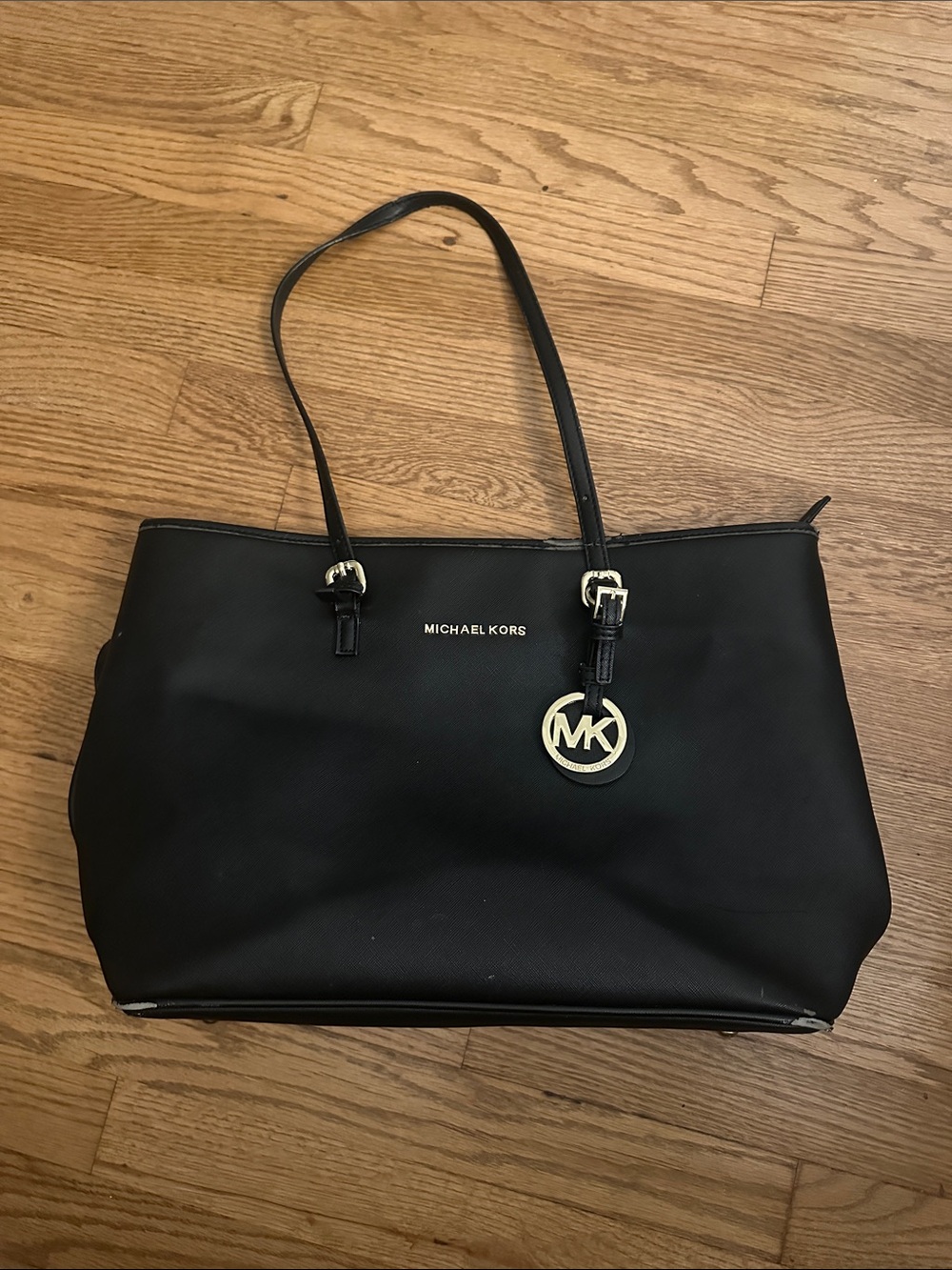 Michael Kors Black Tote with Gold MK Charm